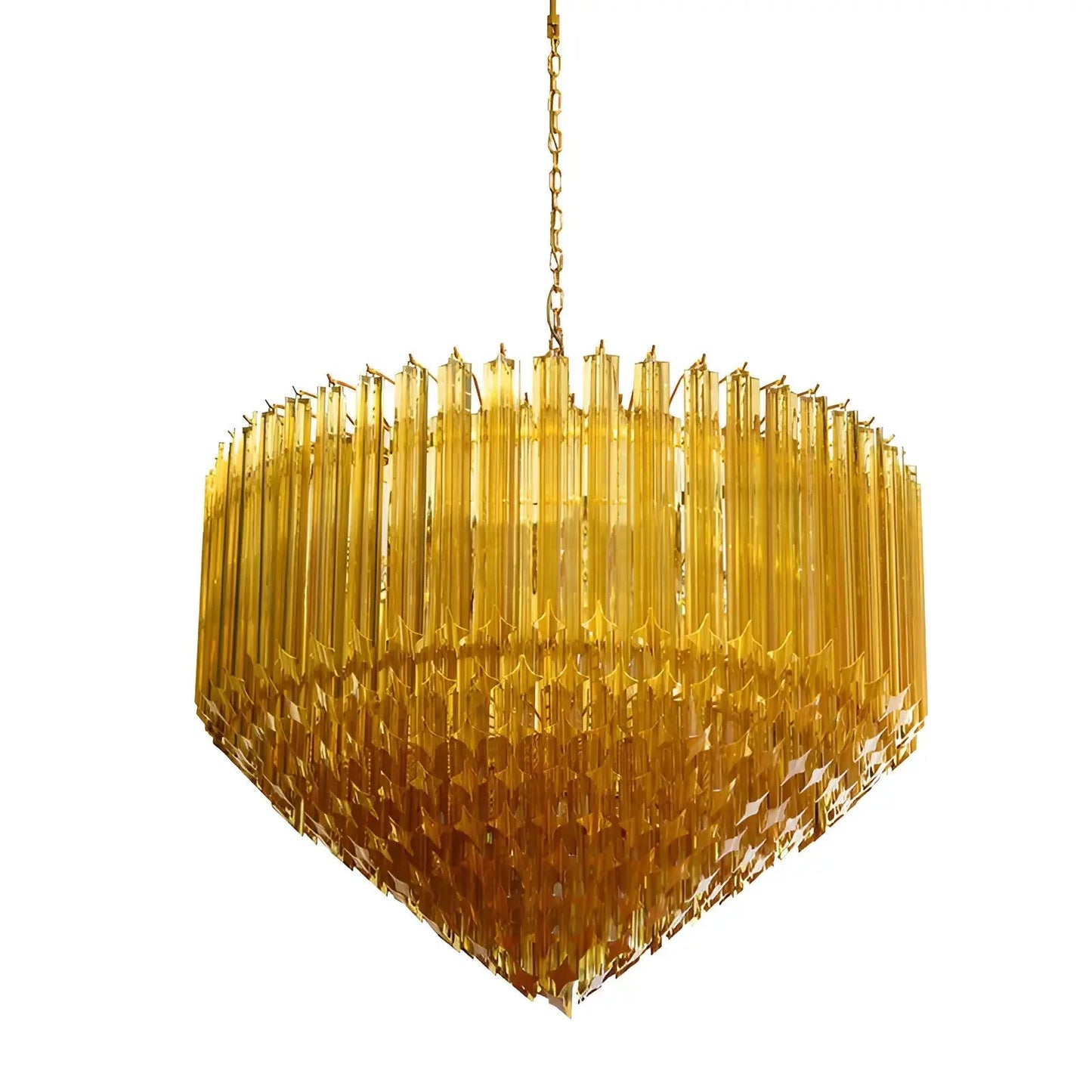 Prism Murano Amber Glass Chandelier - YIOSI
