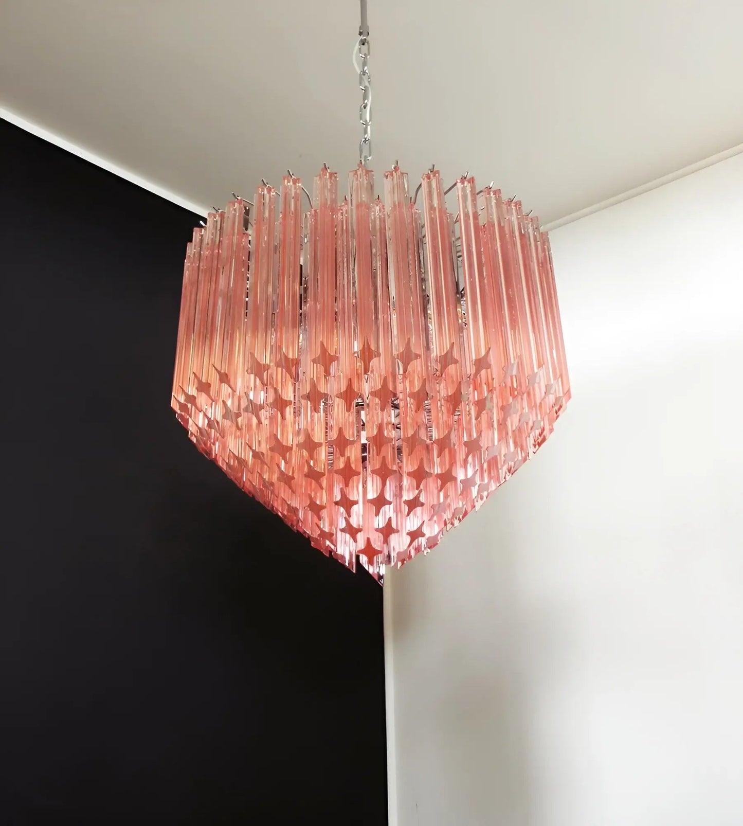 Prism Murano Pink Glass Chandelier - YIOSI