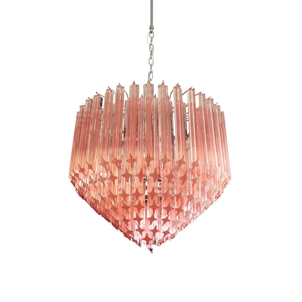Prism Murano Pink Glass Chandelier - YIOSI