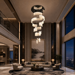 Prismata Crystal Modern Sculptural Ring Chandelier