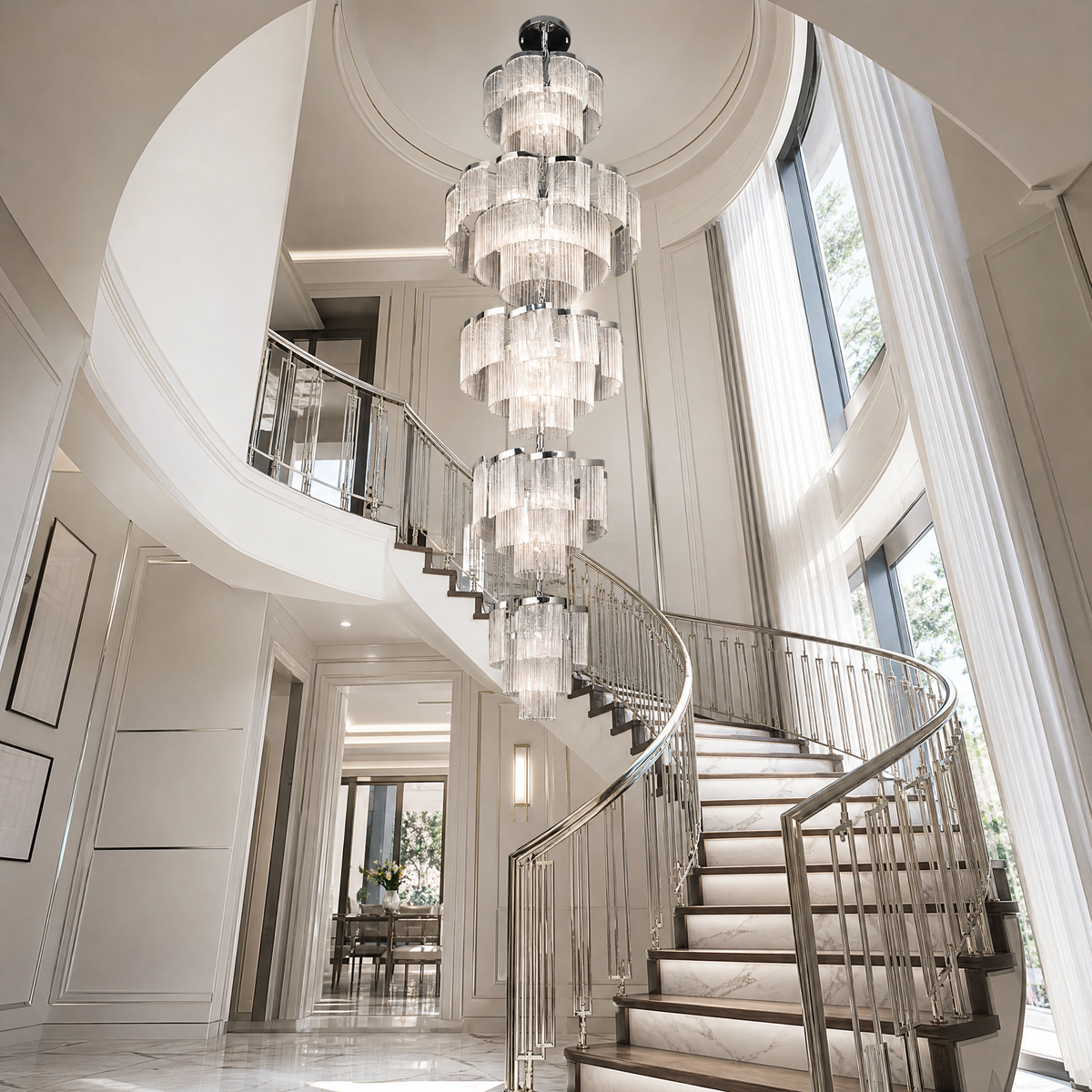 Prismata Crystal Modern Sculptural Ring Chandelier