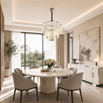 Prismata Crystal Modern Sculptural Ring Chandelier