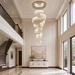 Prismata Crystal Modern Sculptural Ring Chandelier