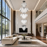 Prismata Crystal Modern Sculptural Ring Chandelier