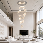 Prismata Crystal Modern Sculptural Ring Chandelier