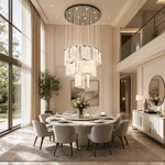 Prismata Crystal Modern Sculptural Ring Chandelier