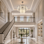 Prismata Crystal Modern Sculptural Ring Chandelier