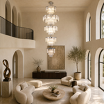 Prismata Crystal Modern Sculptural Ring Chandelier