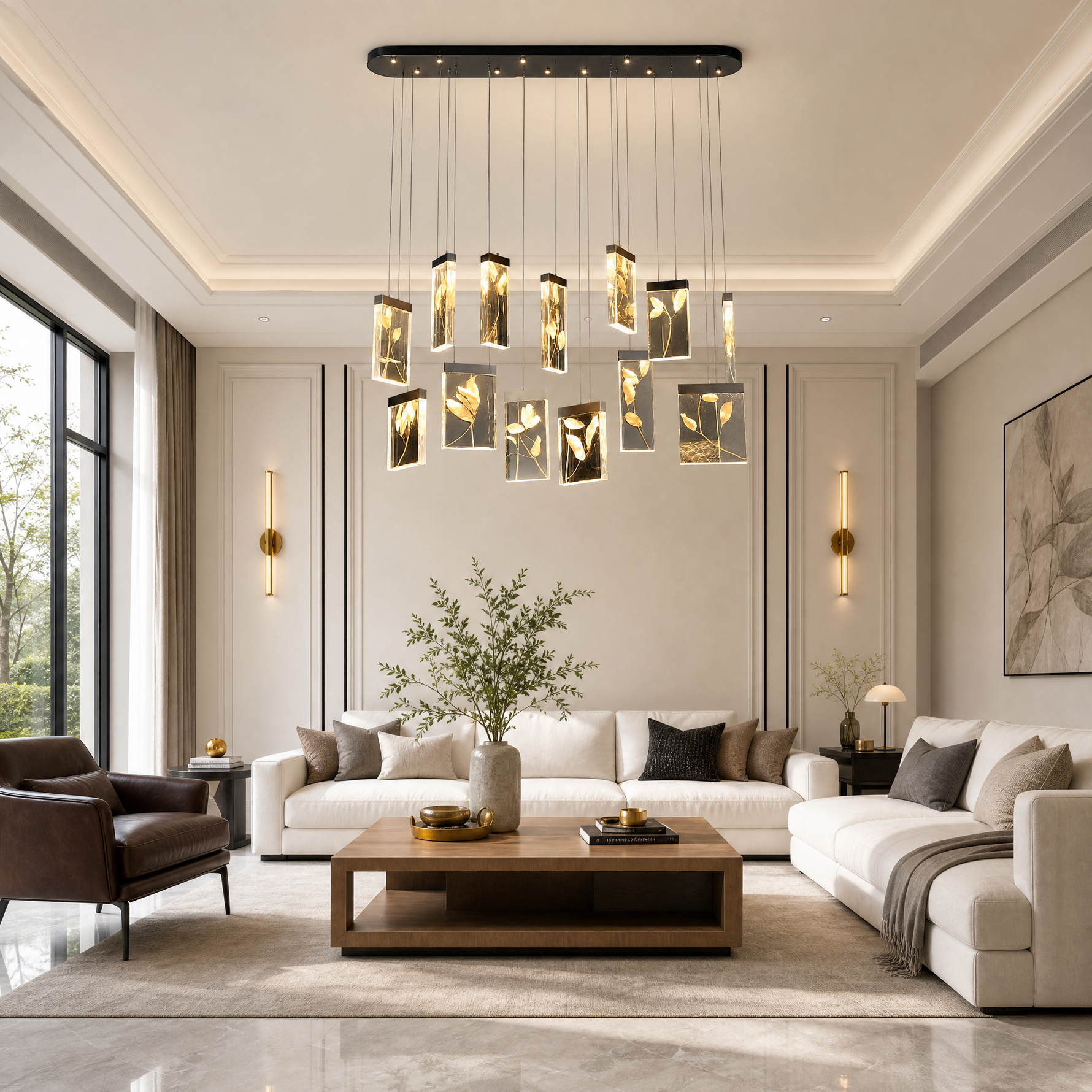 Purple Mountain Modern Linear Dining Pendant Light
