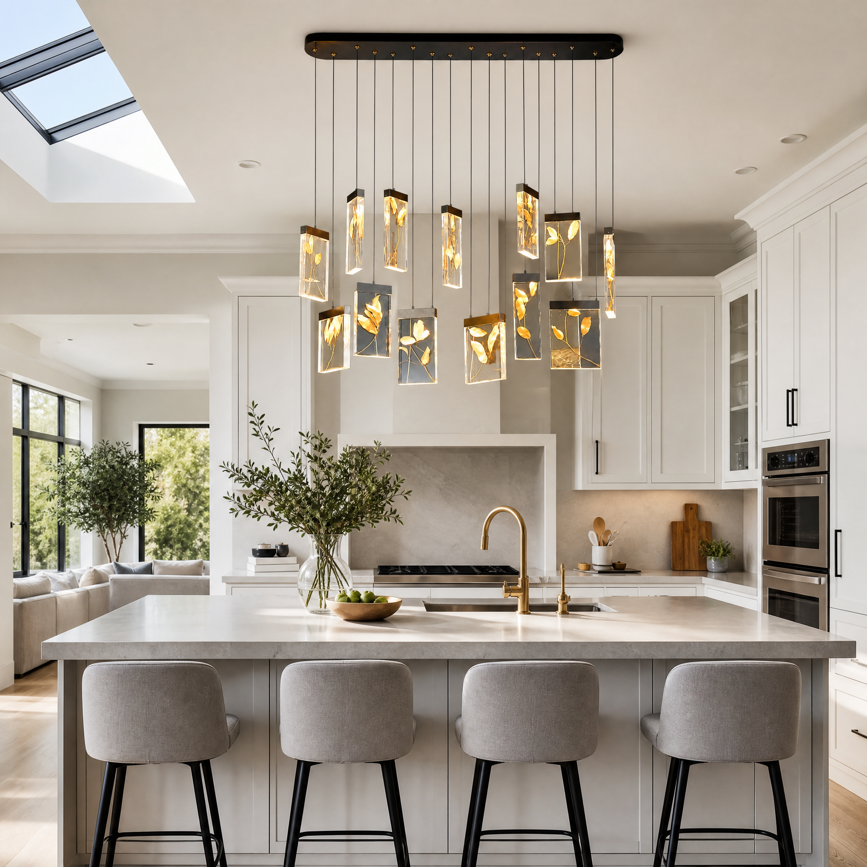 Purple Mountain Modern Linear Dining Pendant Light