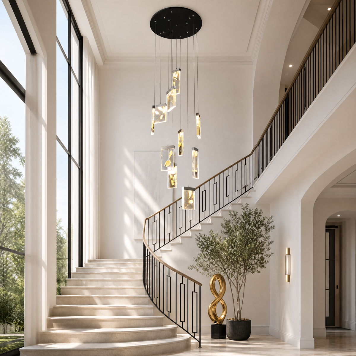Purple Mountain Modern Multi-Tier Cluster Chandelier