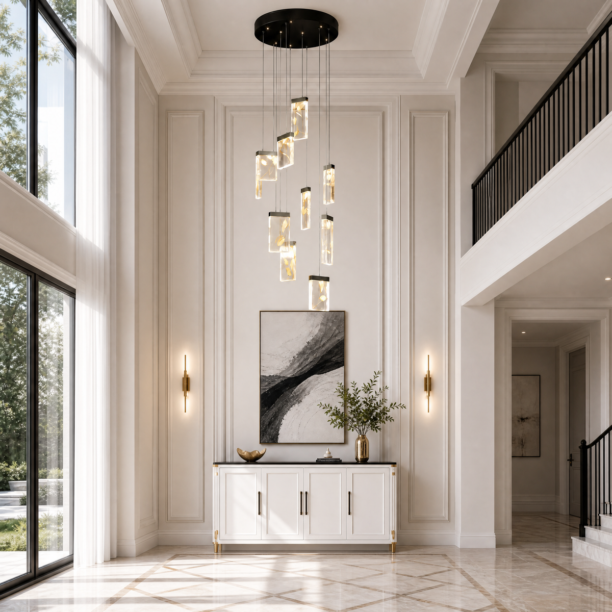 Purple Mountain Modern Multi-Tier Cluster Chandelier