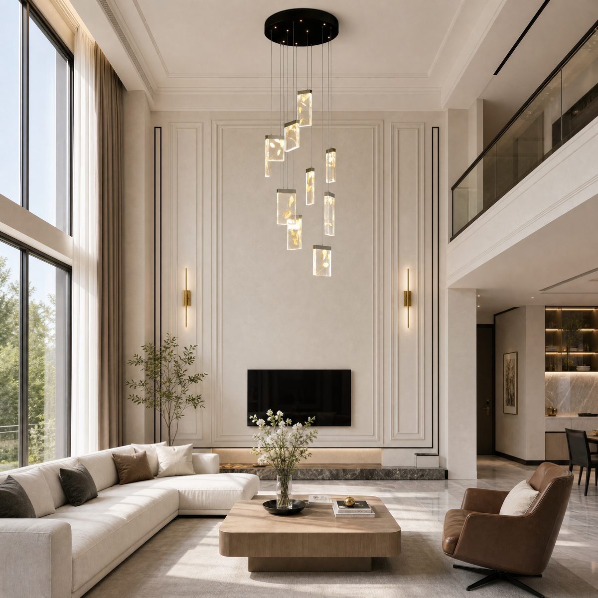 Purple Mountain Modern Multi-Tier Cluster Chandelier