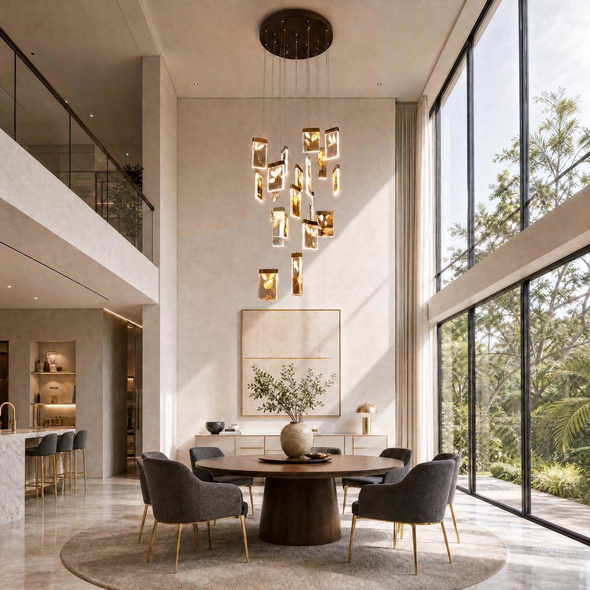 Purple Mountain Modern Sculptural Pendant Light