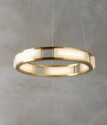 Qatar Alabaster Brass & White LED Chandelier – Luxury 39‑Inch Diameter