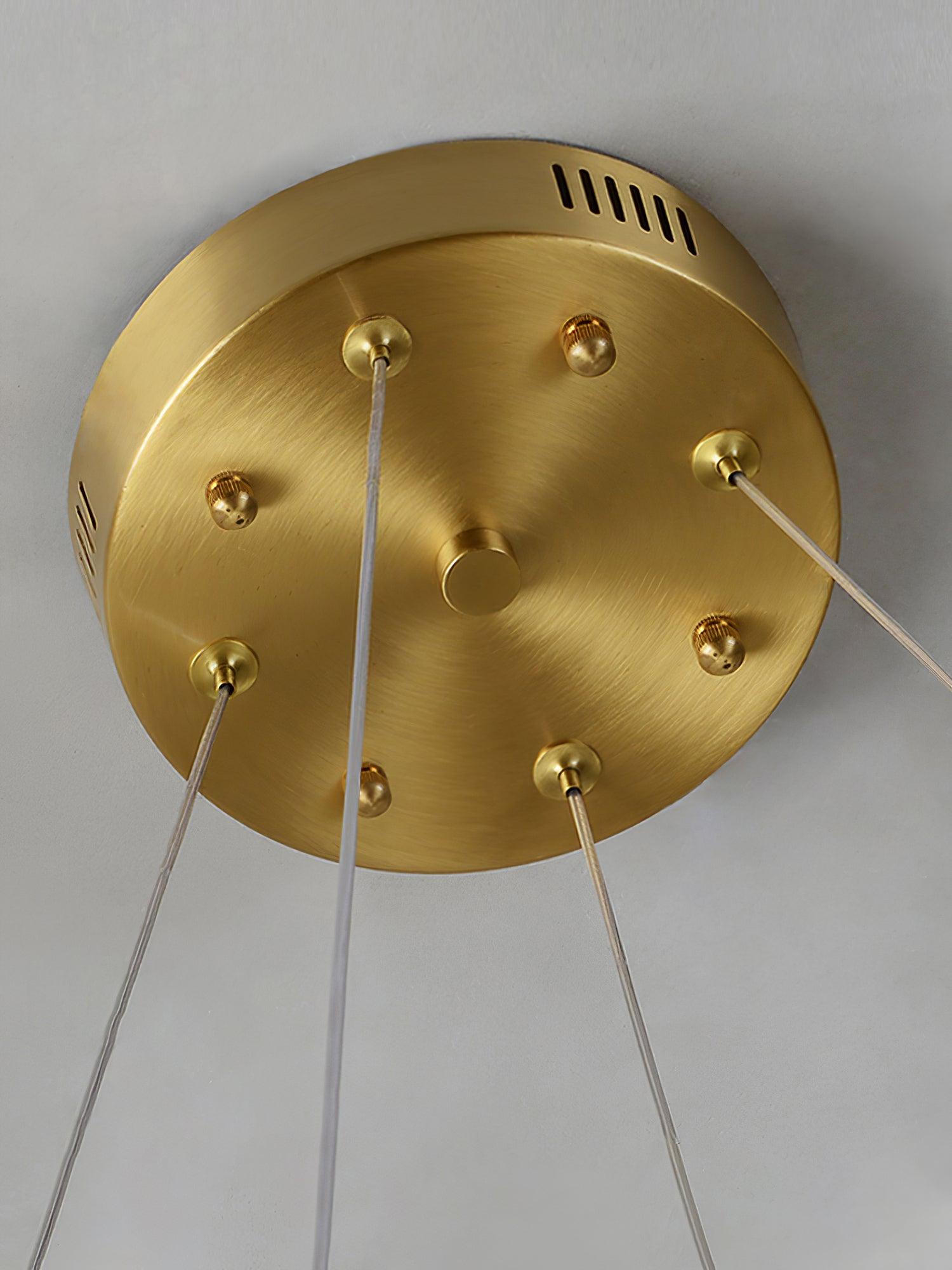 Qatar Alabaster Brass & White LED Chandelier – Luxury 39‑Inch Diameter