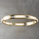 Qatar Alabaster Brass & White LED Chandelier – Luxury 39‑Inch Diameter