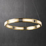 Qatar Alabaster Brass & White LED Chandelier – Luxury 39‑Inch Diameter
