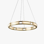 Qatar Alabaster Brass & White LED Chandelier – Luxury 39‑Inch Diameter