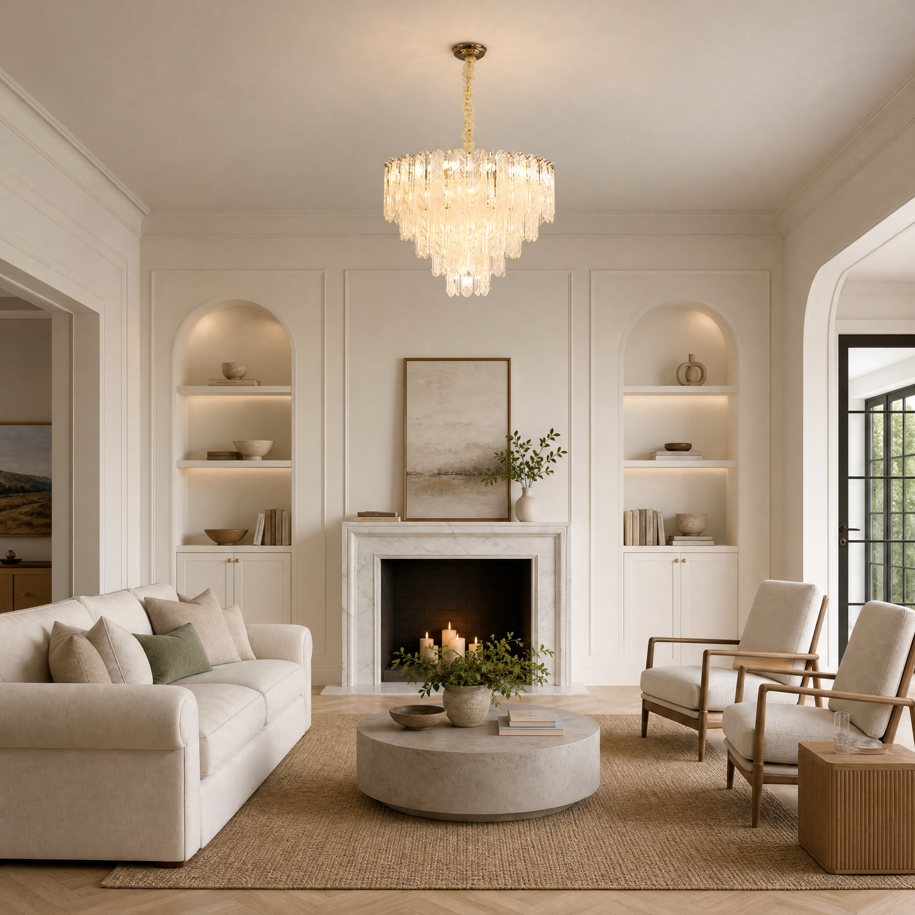 Quadro Glass Rod Chandelier
