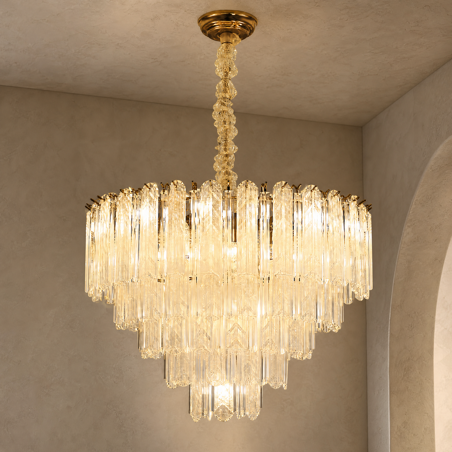 Quadro Glass Rod Chandelier
