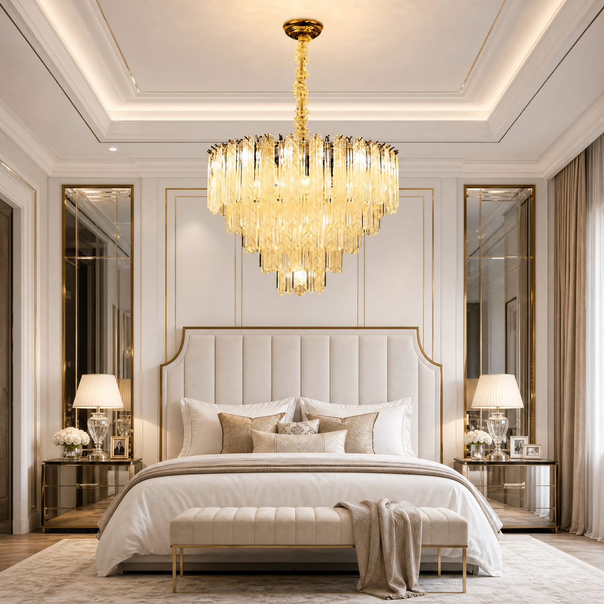 Quadro Glass Rod Chandelier