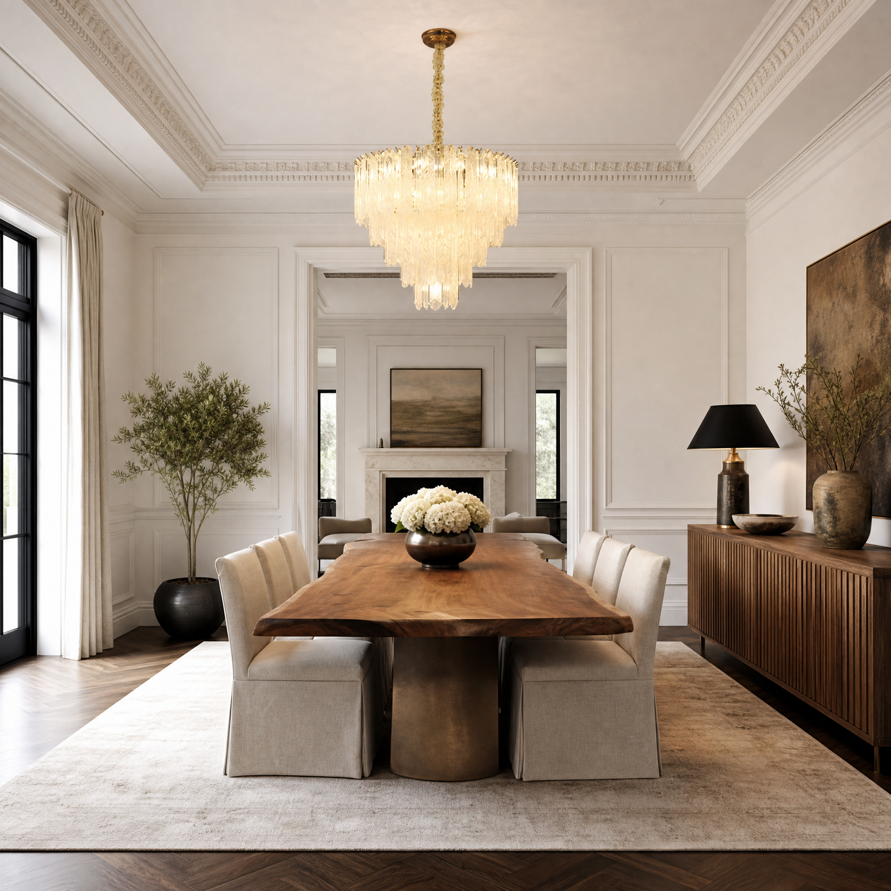 Quadro Glass Rod Chandelier