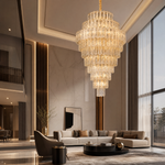 Quadro Glass Rod Crown Chandelier
