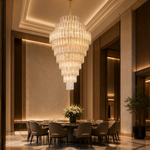 Quadro Glass Rod Crown Chandelier