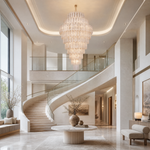 Quadro Glass Rod Crown Chandelier