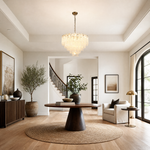 Quadro Glass Rod Halo Chandelier