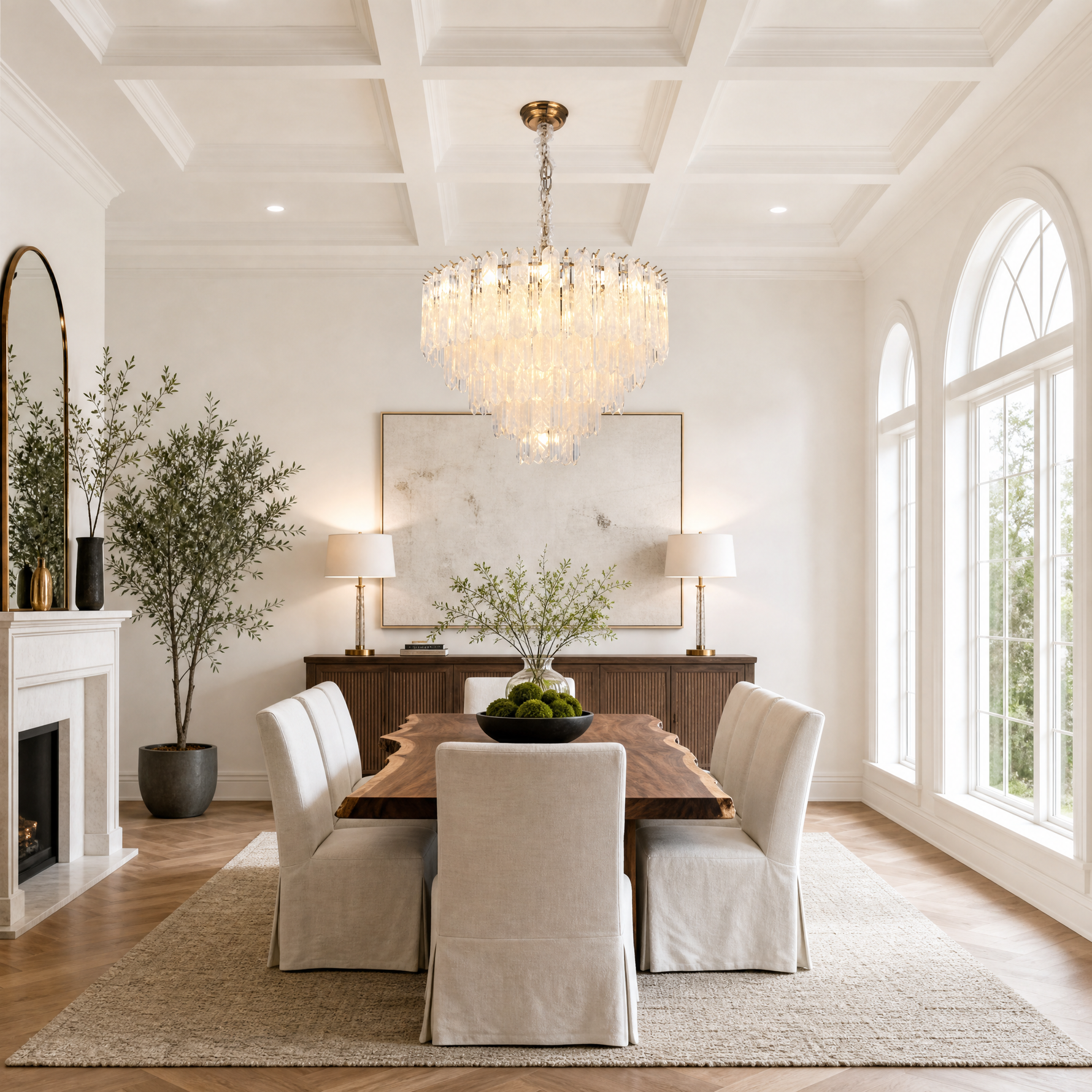 Quadro Glass Rod Halo Chandelier