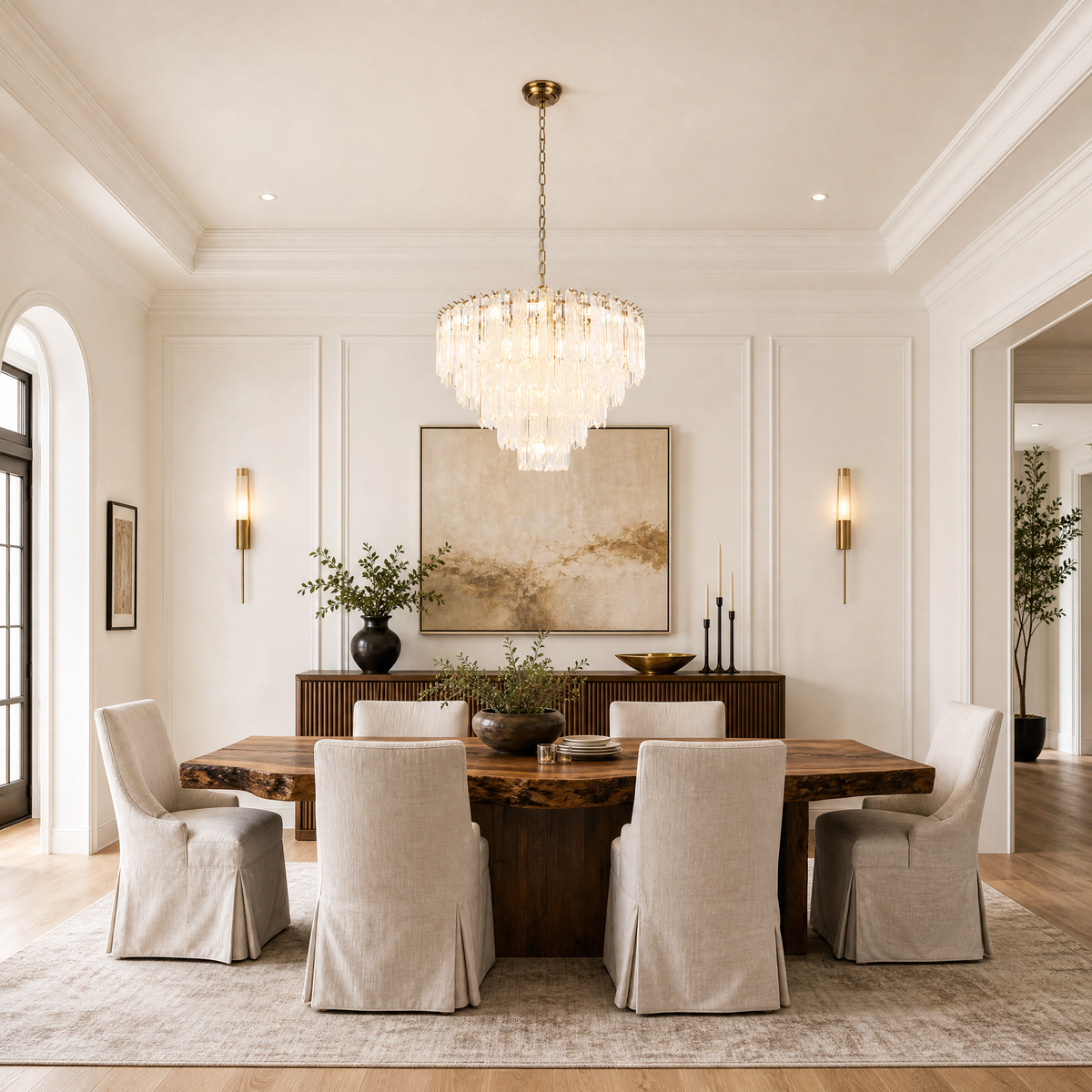 Quadro Glass Rod Halo Chandelier
