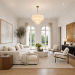Quadro Glass Rod Halo Chandelier