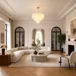 Quadro Glass Rod Halo Chandelier