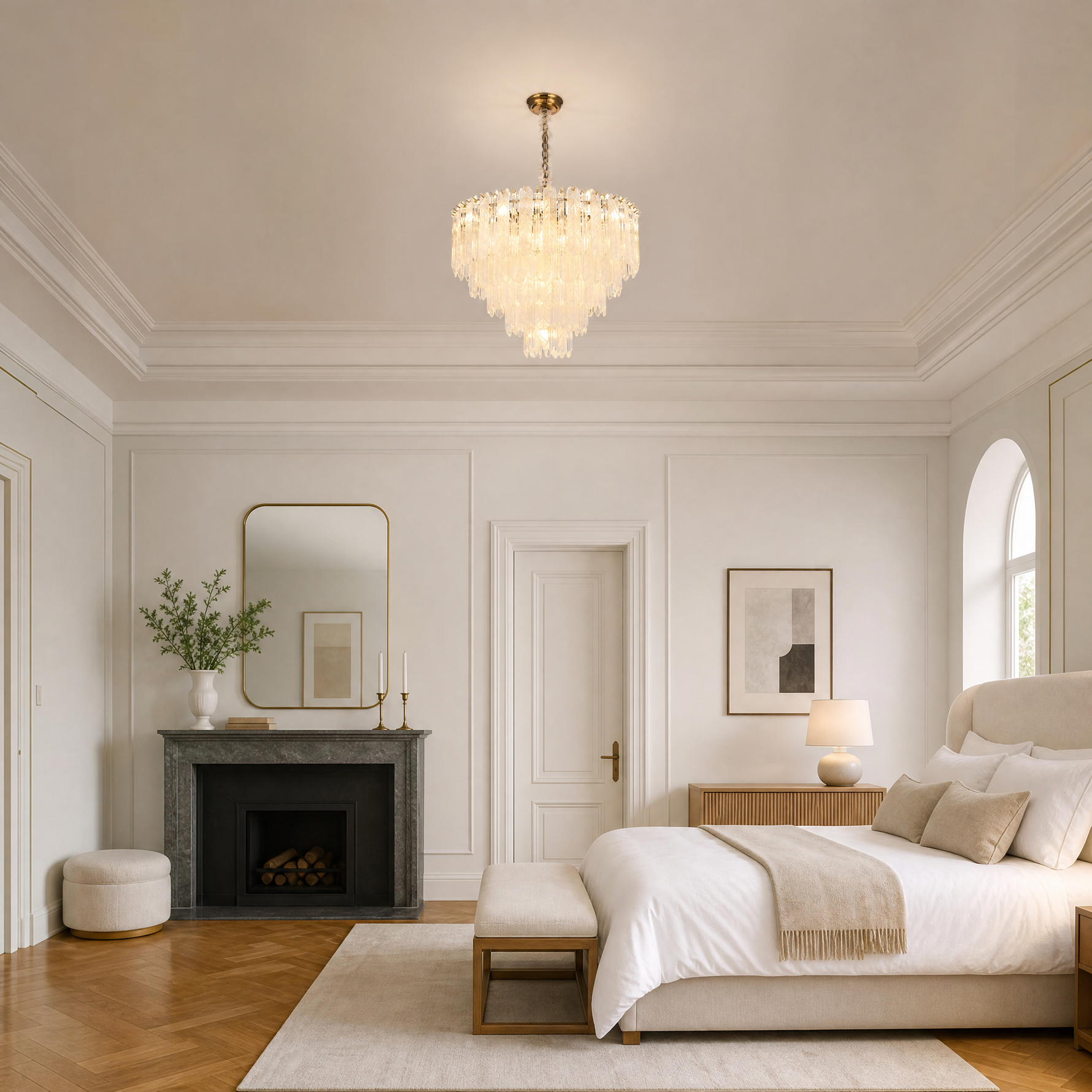 Quadro Glass Rod Halo Chandelier