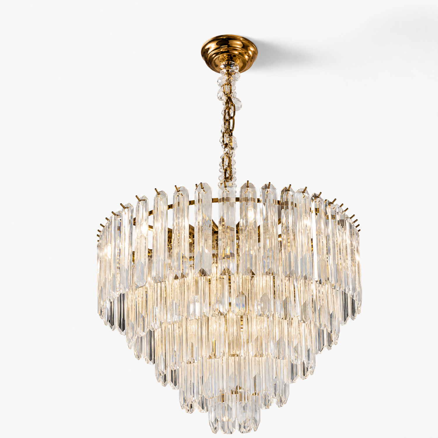Quadro Glass Rod Halo Chandelier