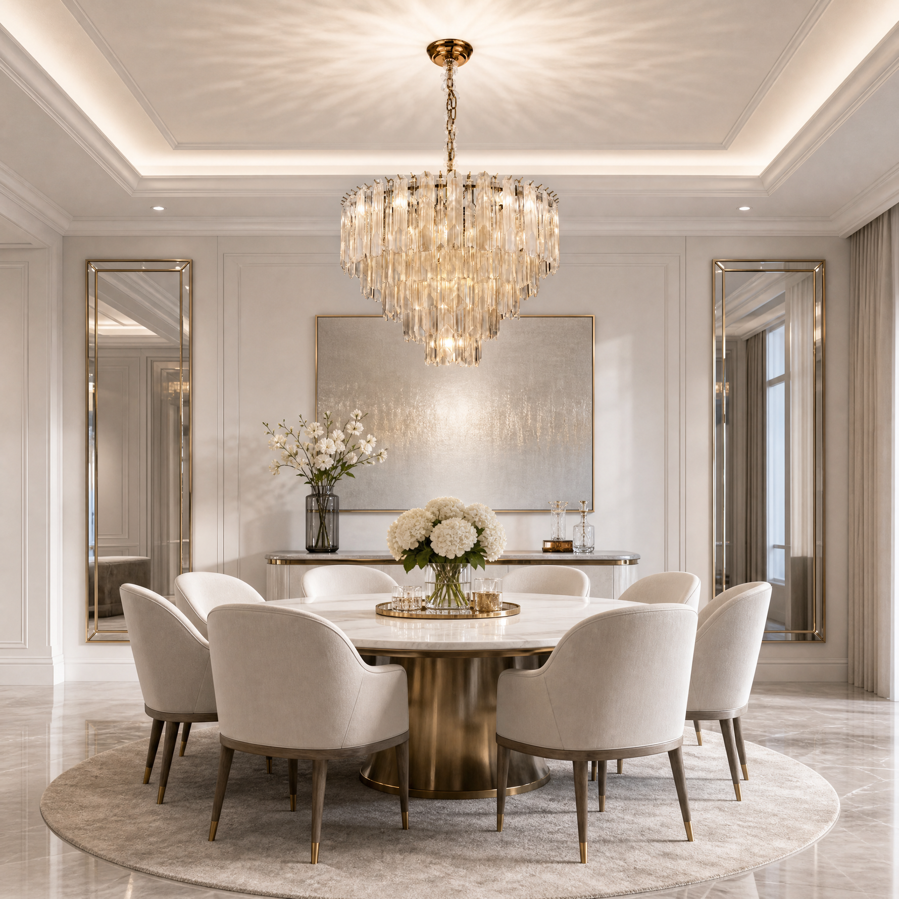 Quadro Glass Rod Halo Chandelier