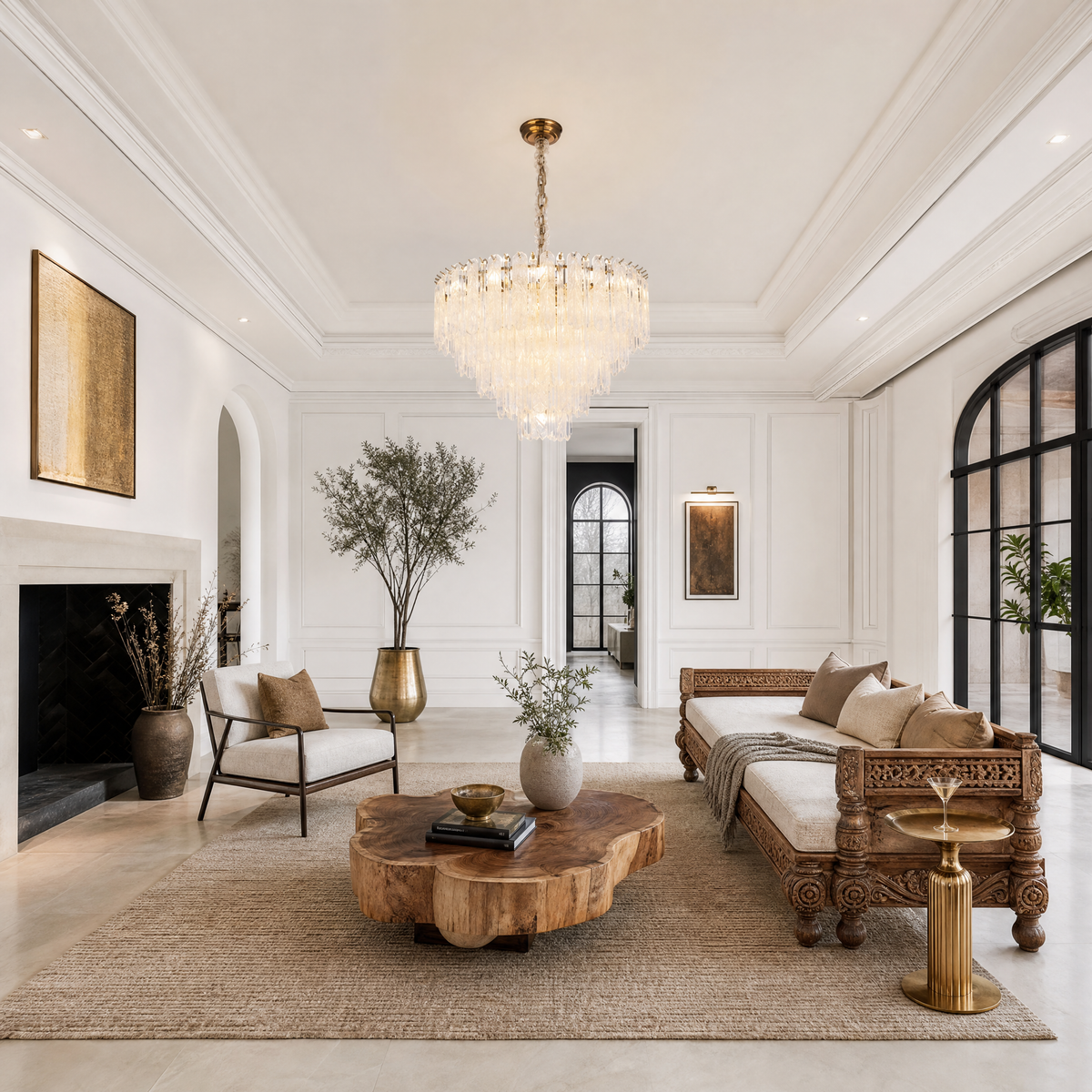 Quadro Glass Rod Halo Chandelier