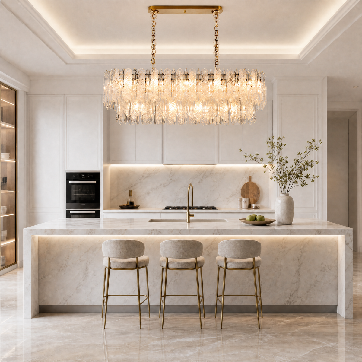 Quadro Glass Rod Linear Chandelier