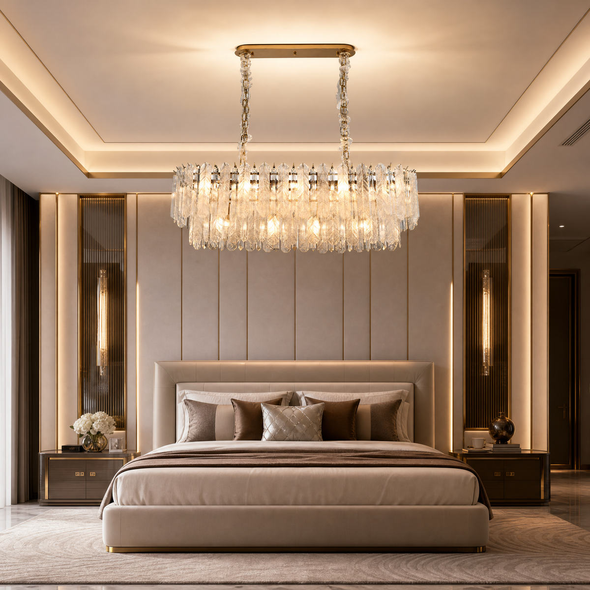 Quadro Glass Rod Linear Chandelier