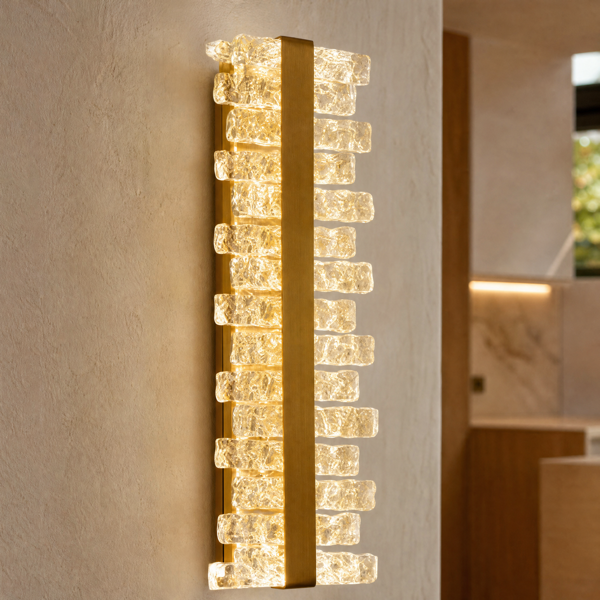 Quartz Linear Glass Wall Sconce 23"