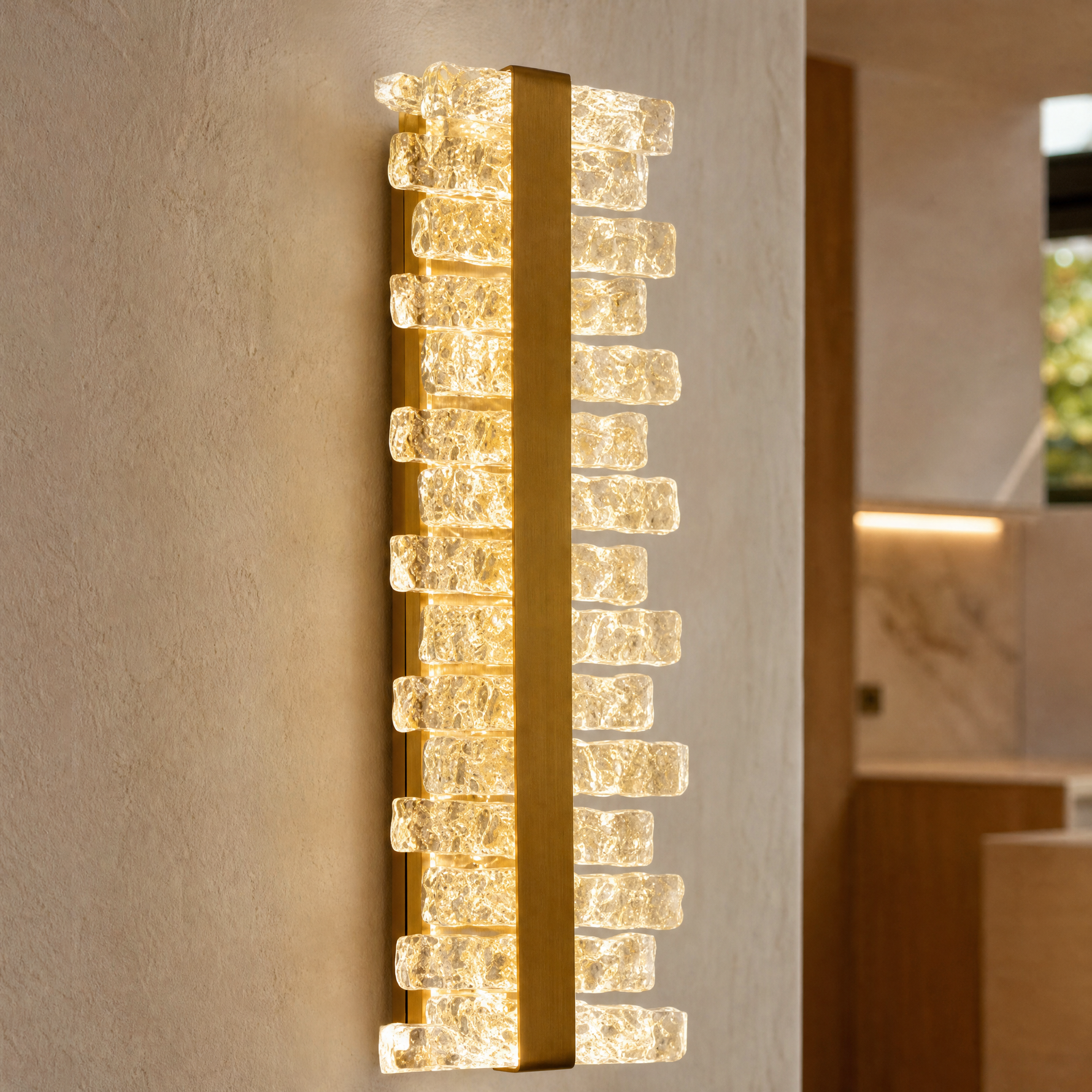 Quartz Linear Glass Wall Sconce 23"