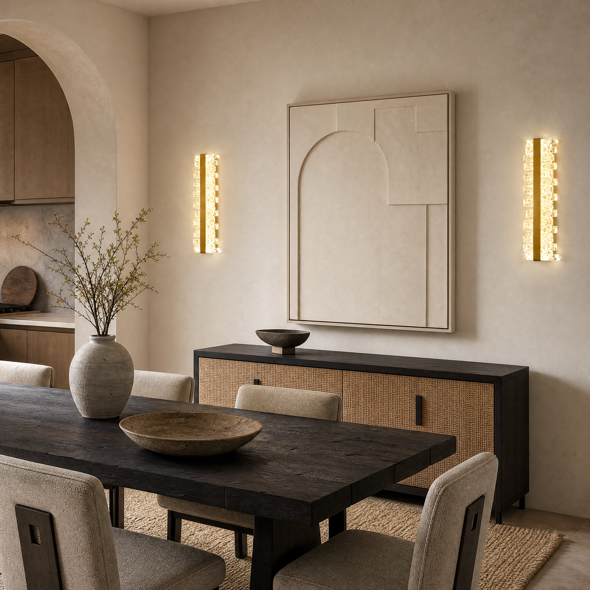 Quartz Linear Glass Wall Sconce 23"