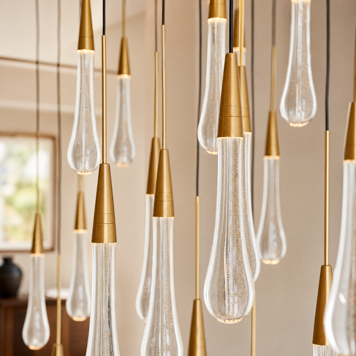 Raindrop Modern Linear Chandelier 50" L