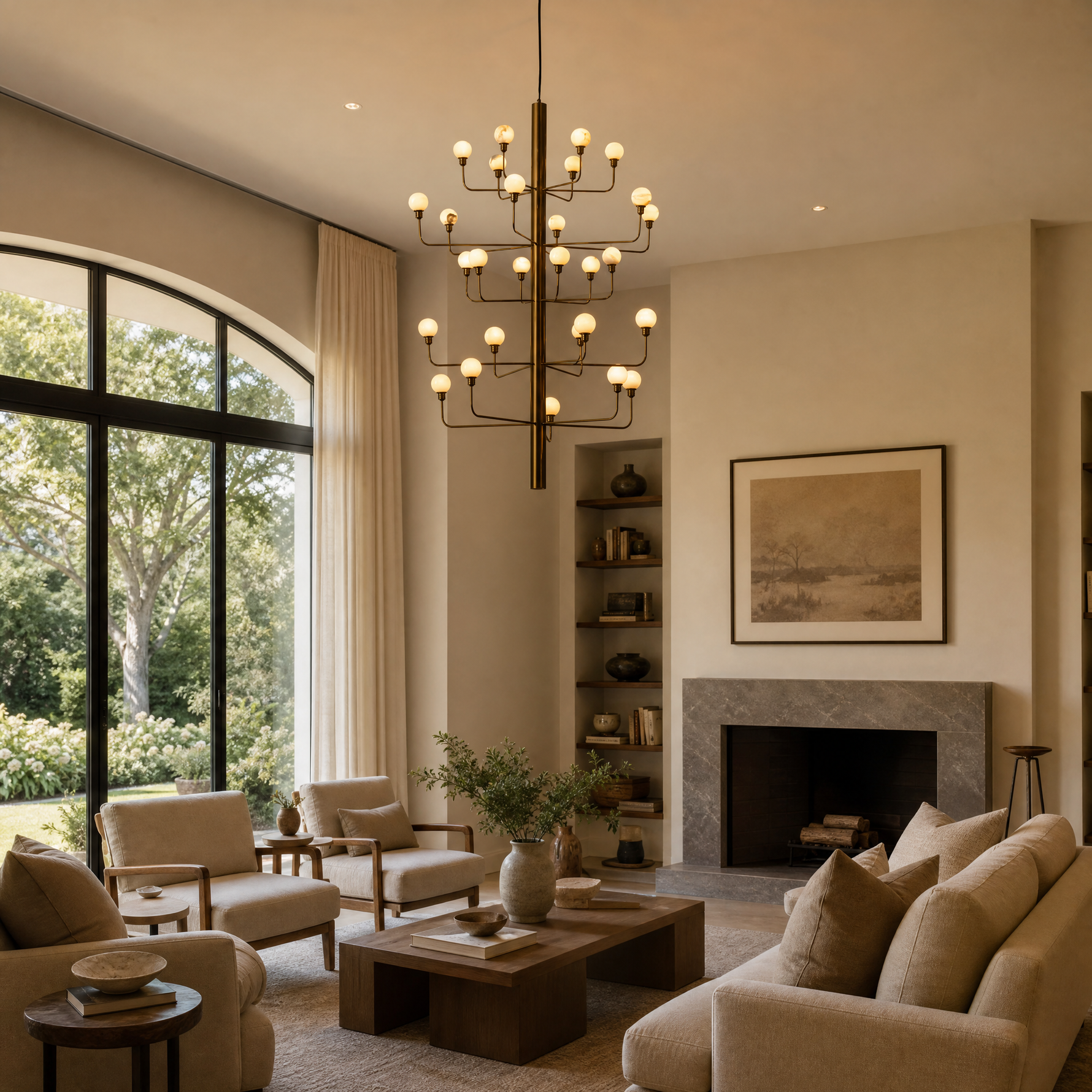 Ramo Alabaster Foyer Large Chandelier