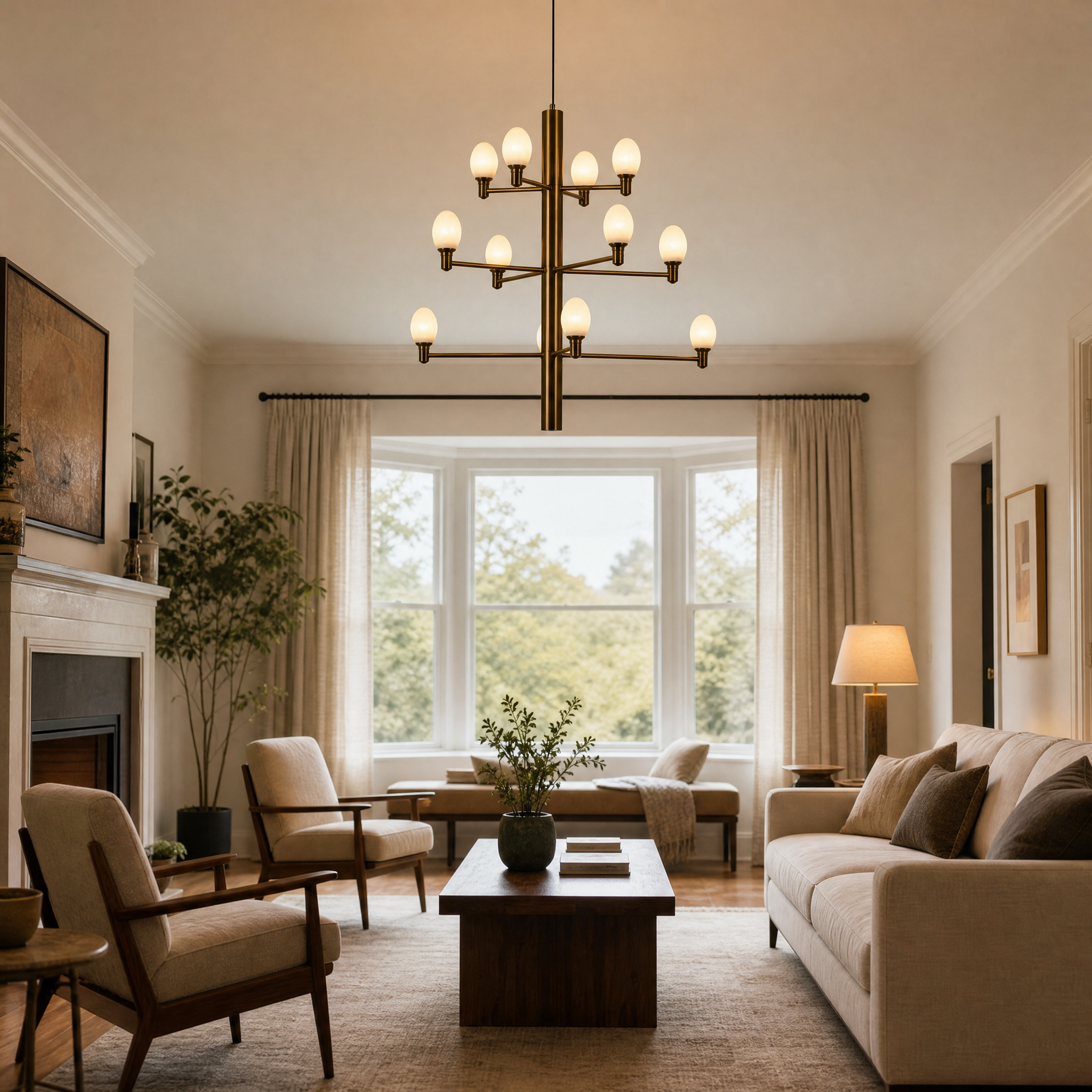 Ramo Brass Living Room Chandelier