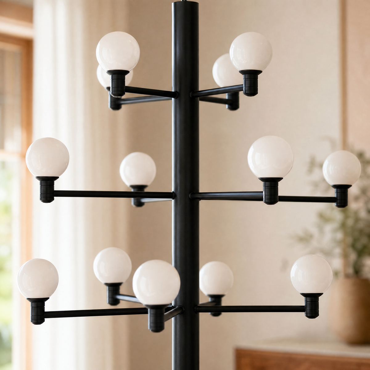Ramo Globe Black Alabaster Chandelier