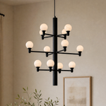 Ramo Globe Black Alabaster Chandelier