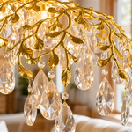 Rectangular Pear Dome Downward Branch Chandelier 1100 - Gold